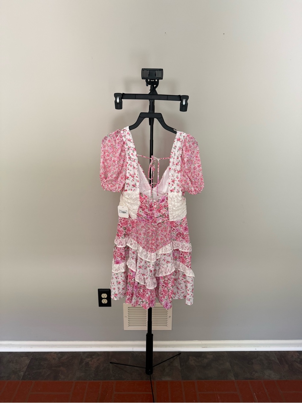 Altar'd State Pink Floral Puff-Sleeve Mini Dress - Picture 5 of 5